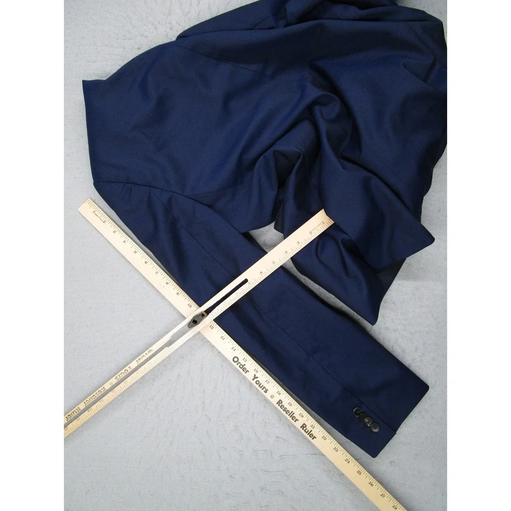 Hugo Boss Mens Blazer 40R Navy Blue Super 120 Virgin Wool Stretch Sport Coat